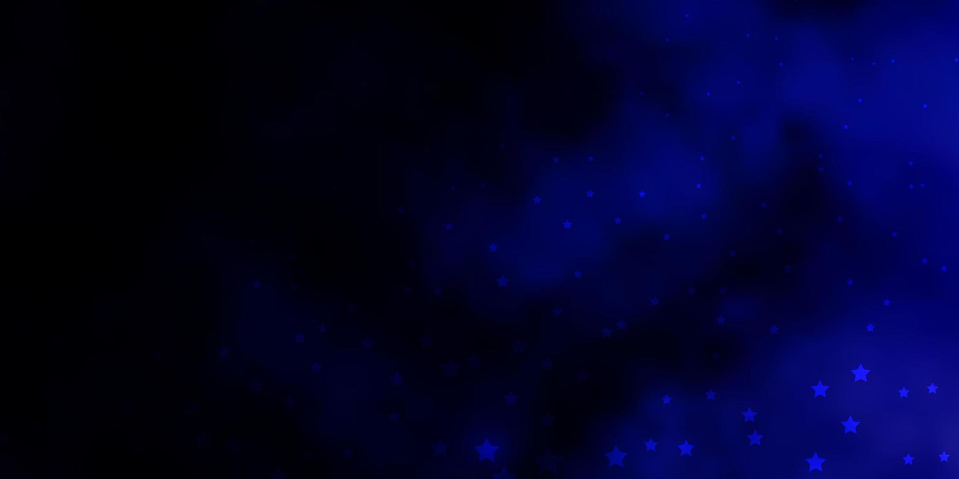 Dark BLUE vector pattern with abstract stars.