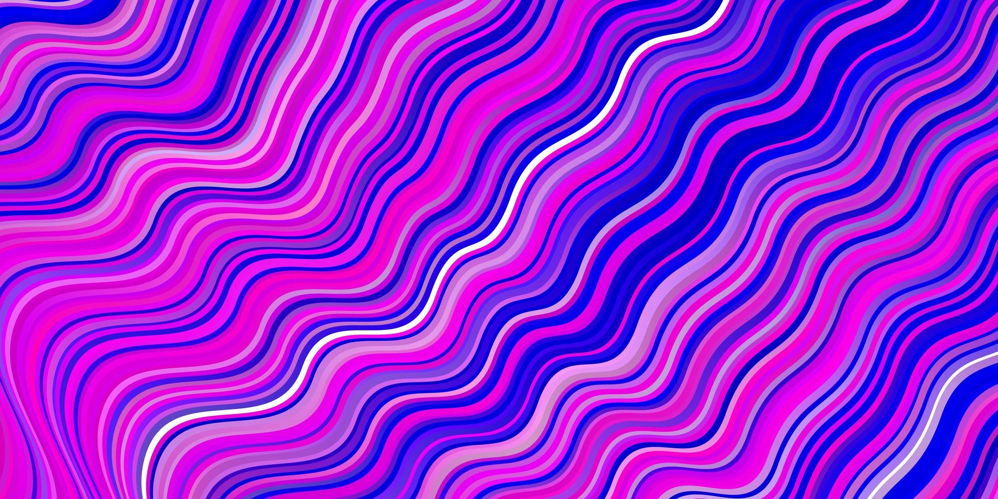 Fondo de vector rosa claro, azul con líneas curvas.