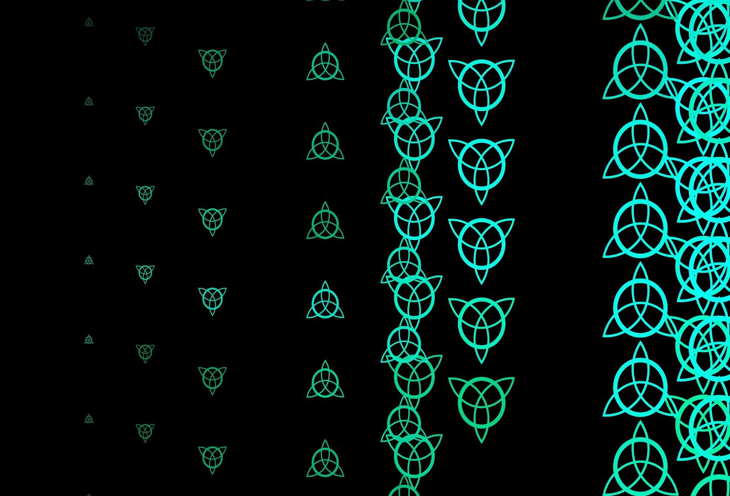 Dark Green vector pattern with magic elements.