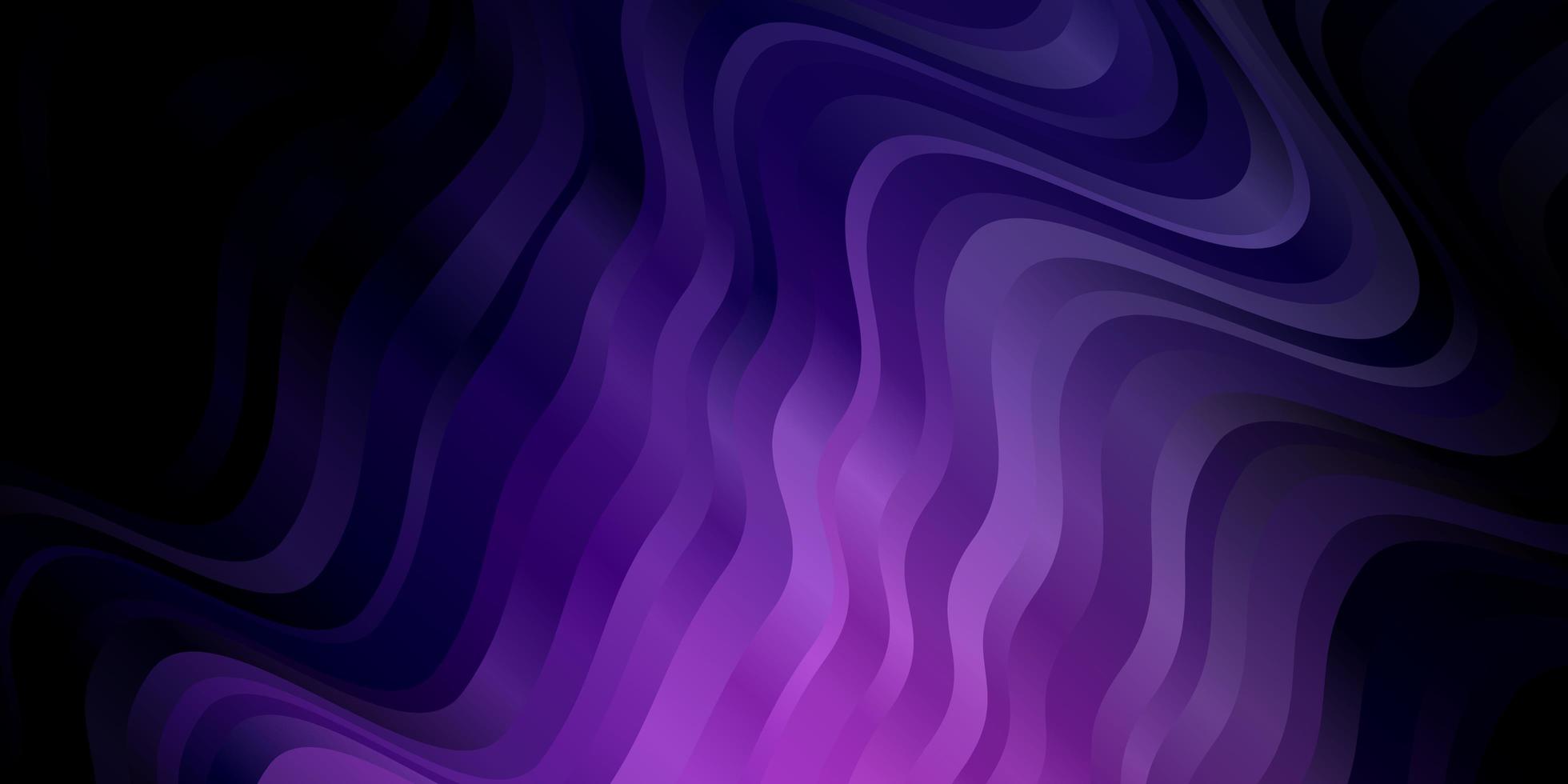 Dark Purple, Pink vector pattern with curved lines.