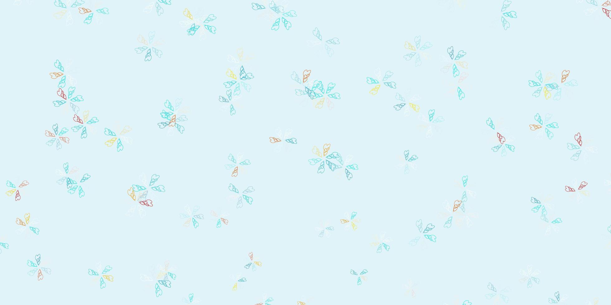 Light blue, yellow vector abstract layout with leaves.