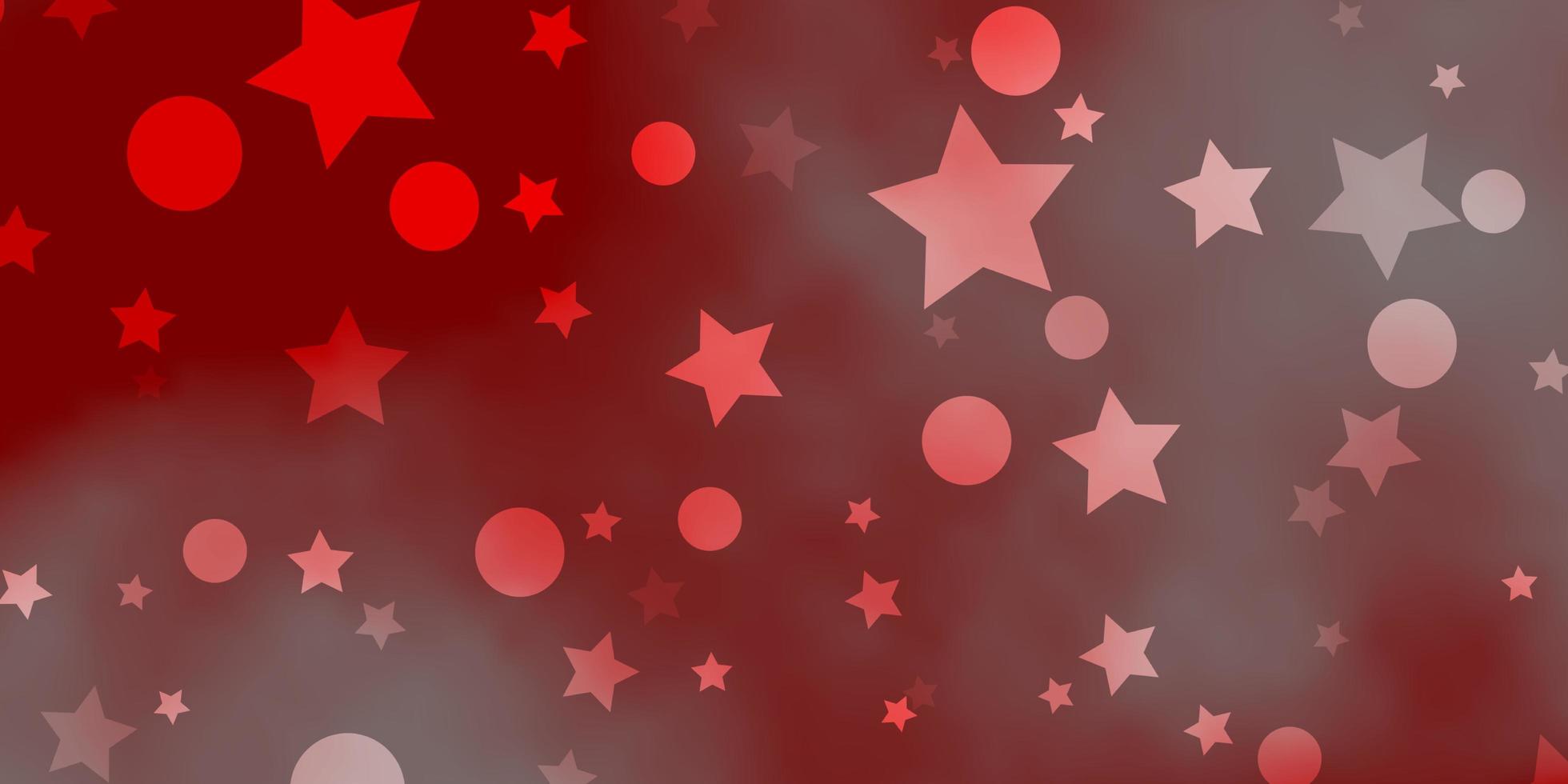 diseño de vector rojo claro con círculos, estrellas.