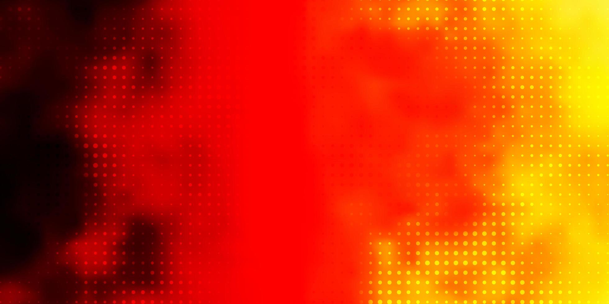 Fondo de vector rojo, amarillo claro con círculos.