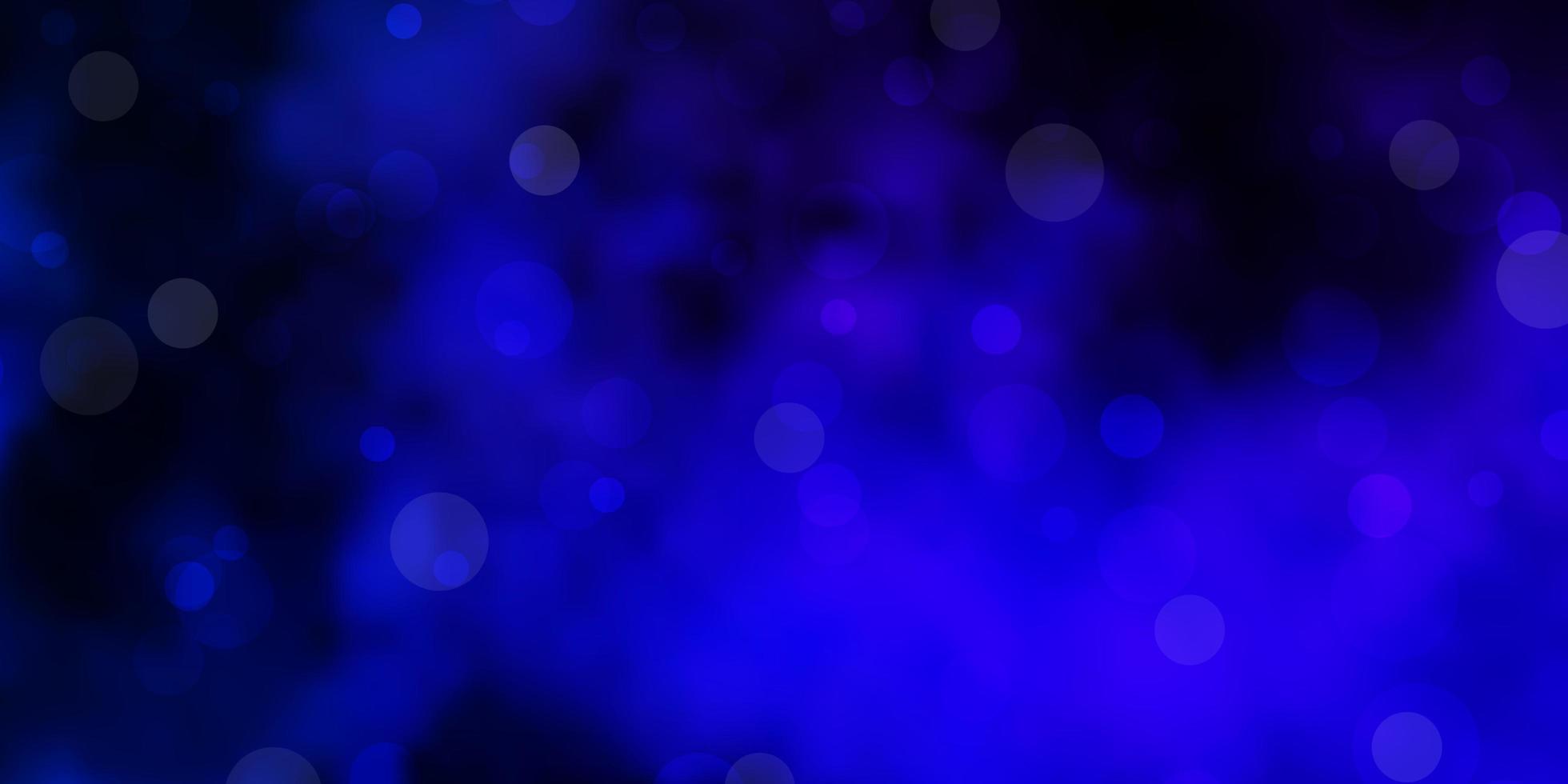 Dark BLUE vector background with circles.