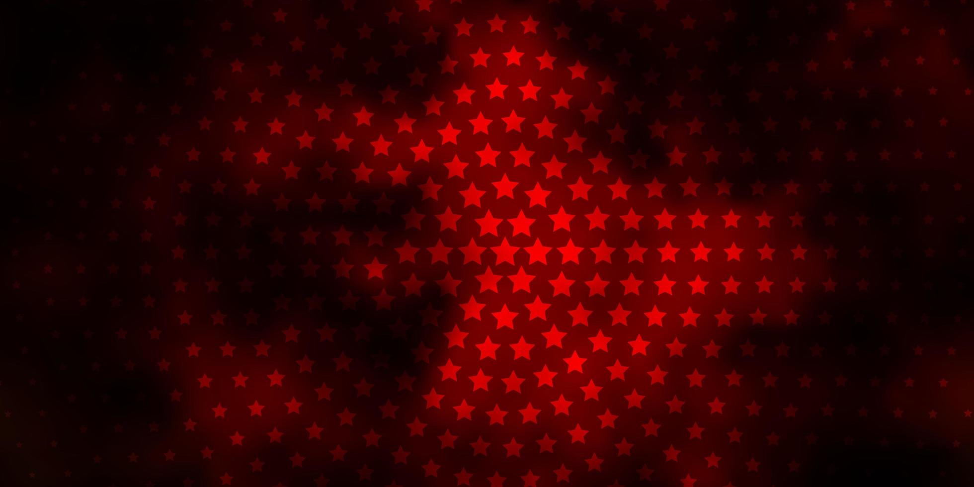 Dark Orange vector pattern with abstract stars.