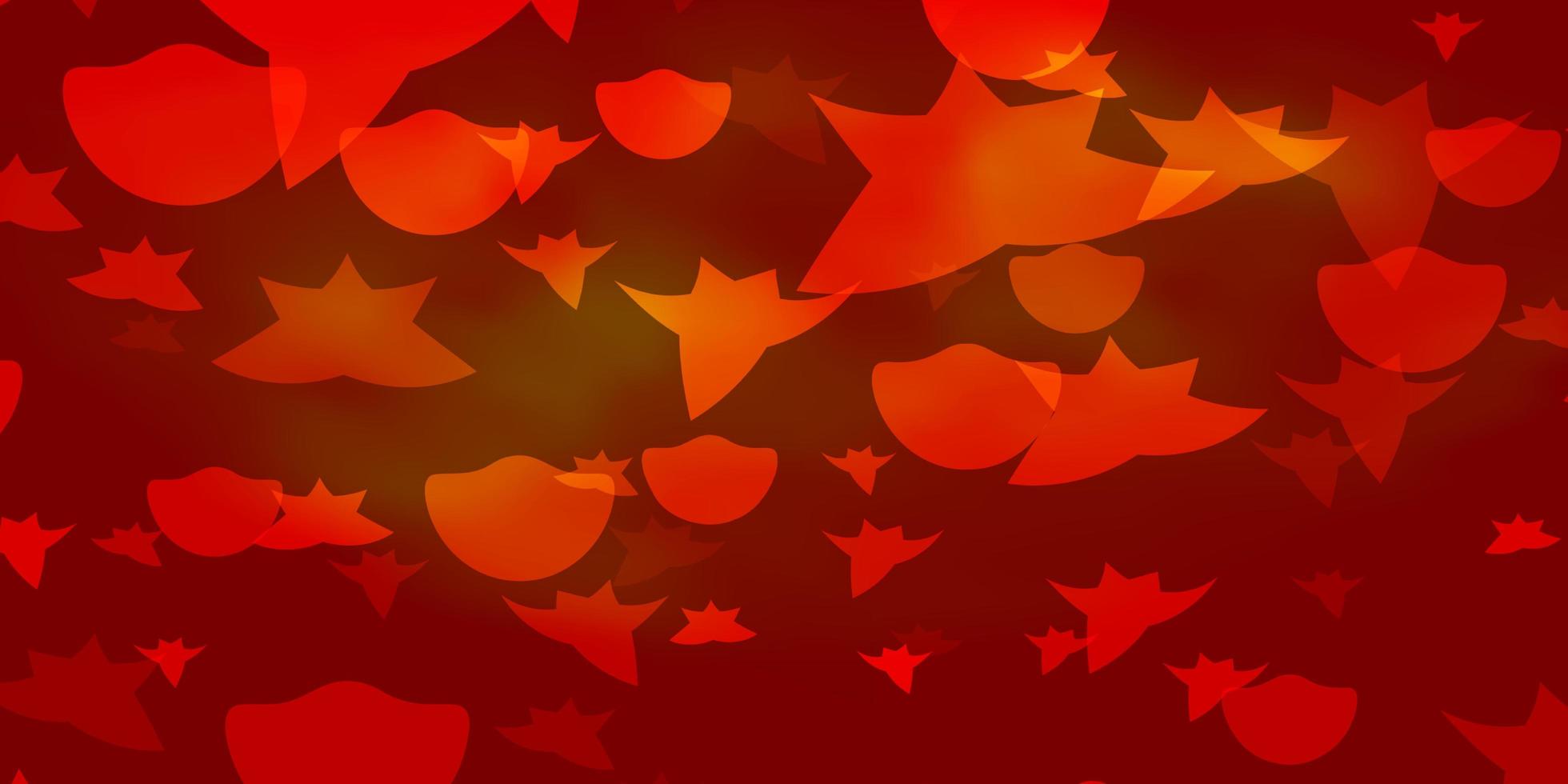 Light Orange vector background with circles, stars.