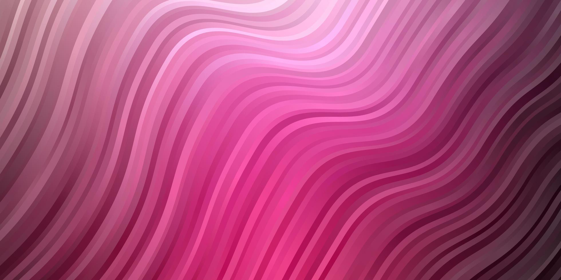 Dark Pink vector background with curved lines.