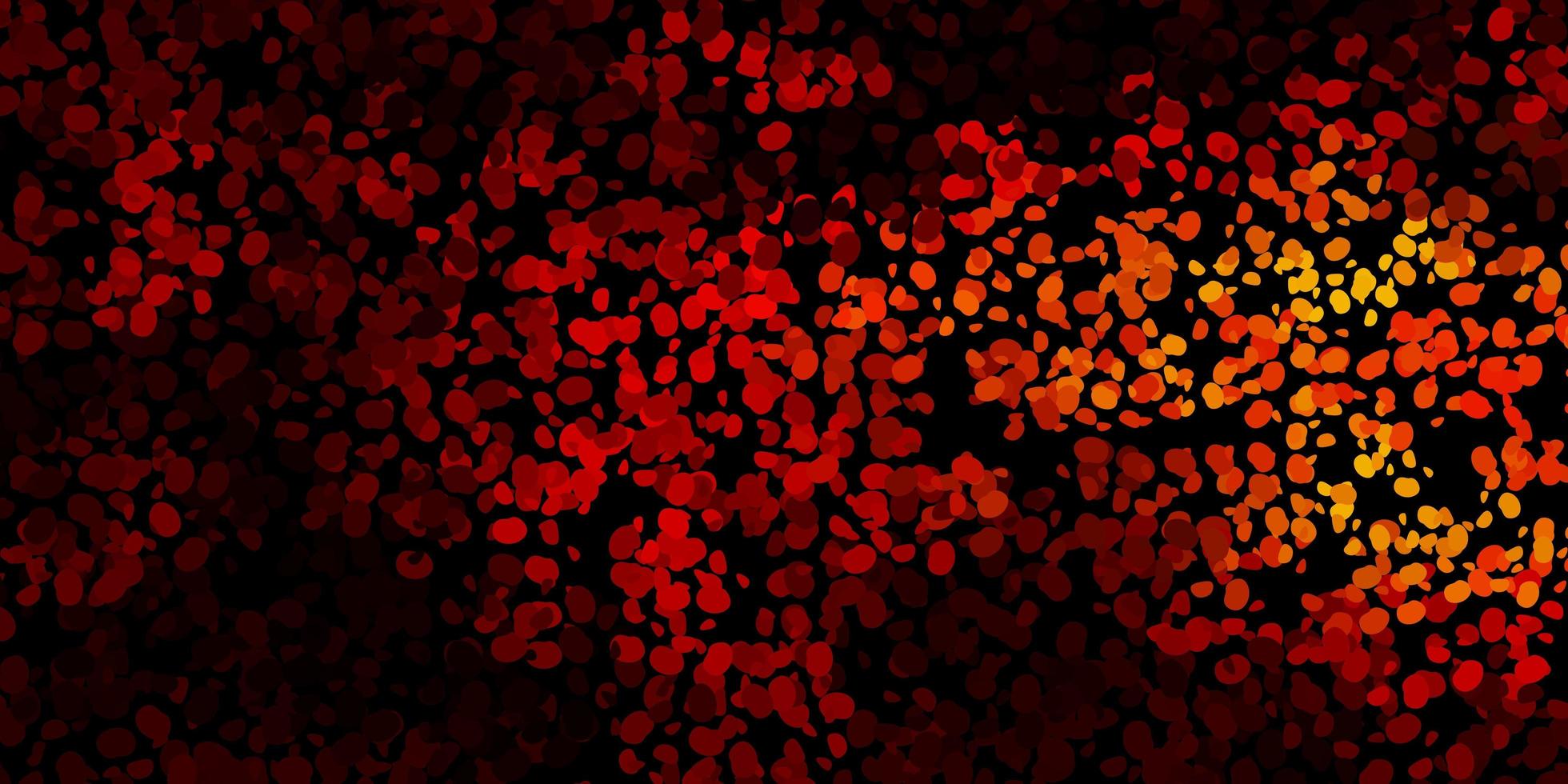 Dark red, yellow vector backdrop with chaotic shapes.