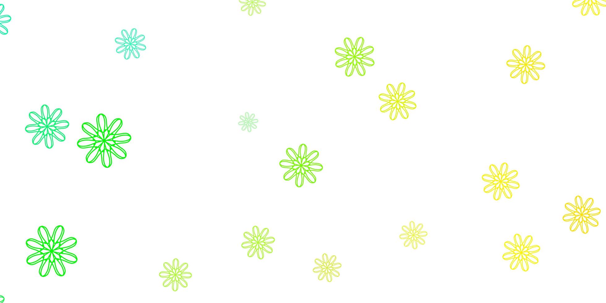 Light Green, Yellow vector natural artwork with flowers.