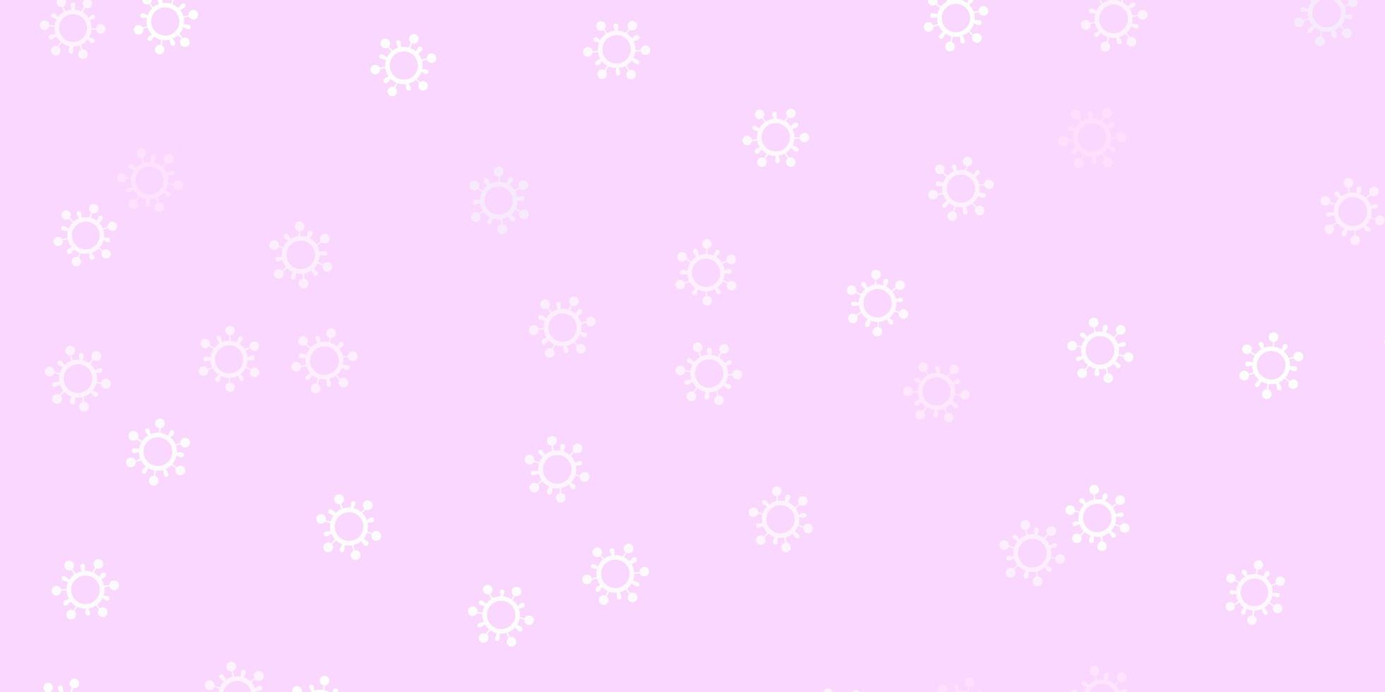 Light purple vector background with covid-19 symbols.