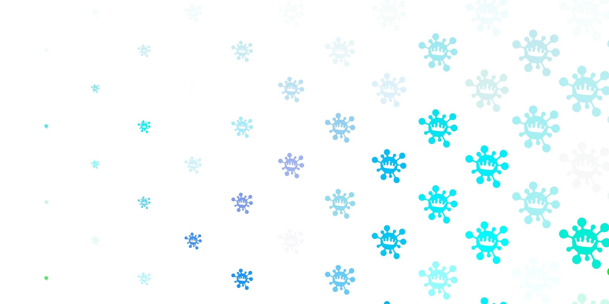 Light blue, green vector pattern with coronavirus elements