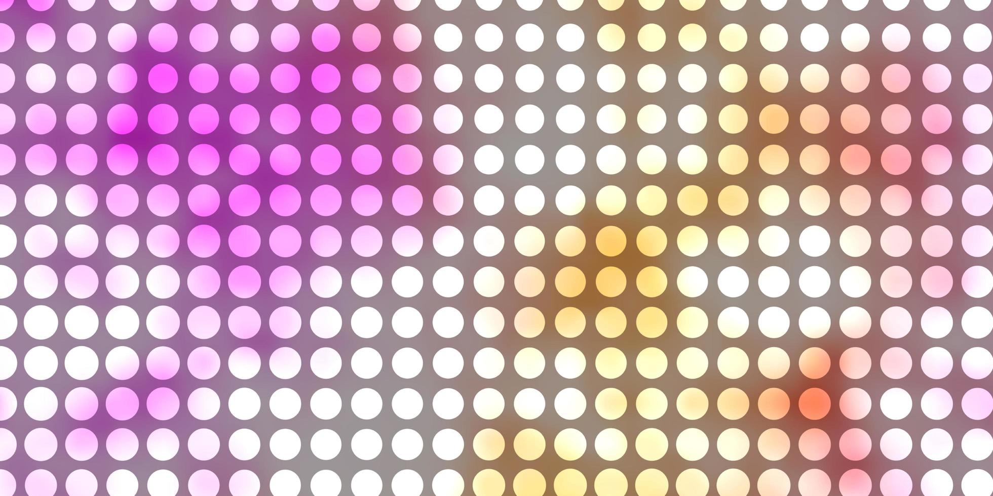 Light Pink, Yellow vector backdrop with circles.