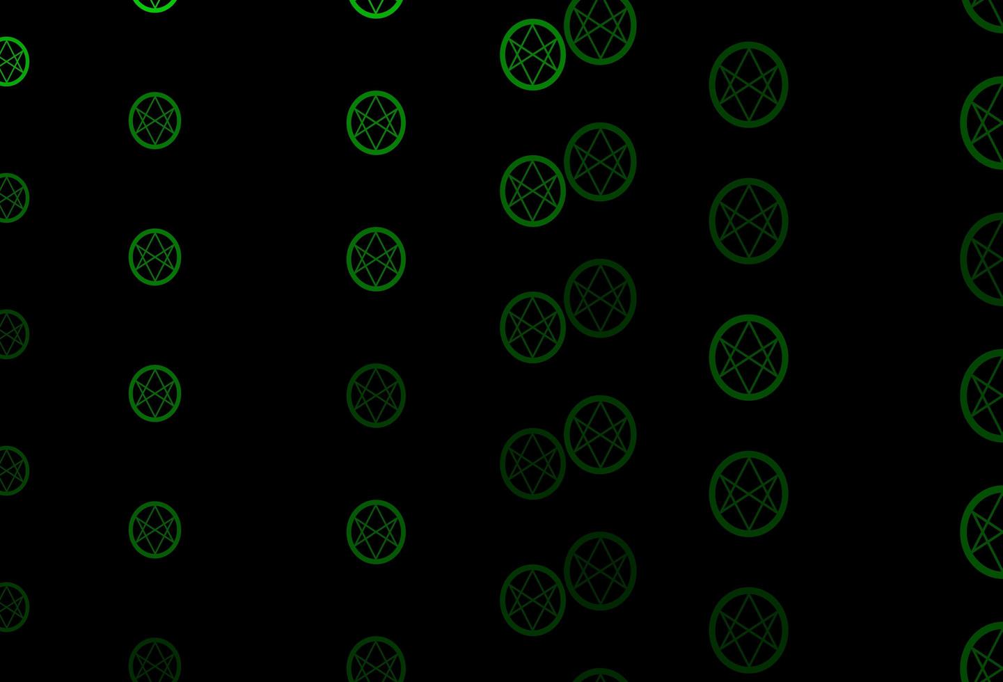 patrón de vector verde oscuro con elementos mágicos.