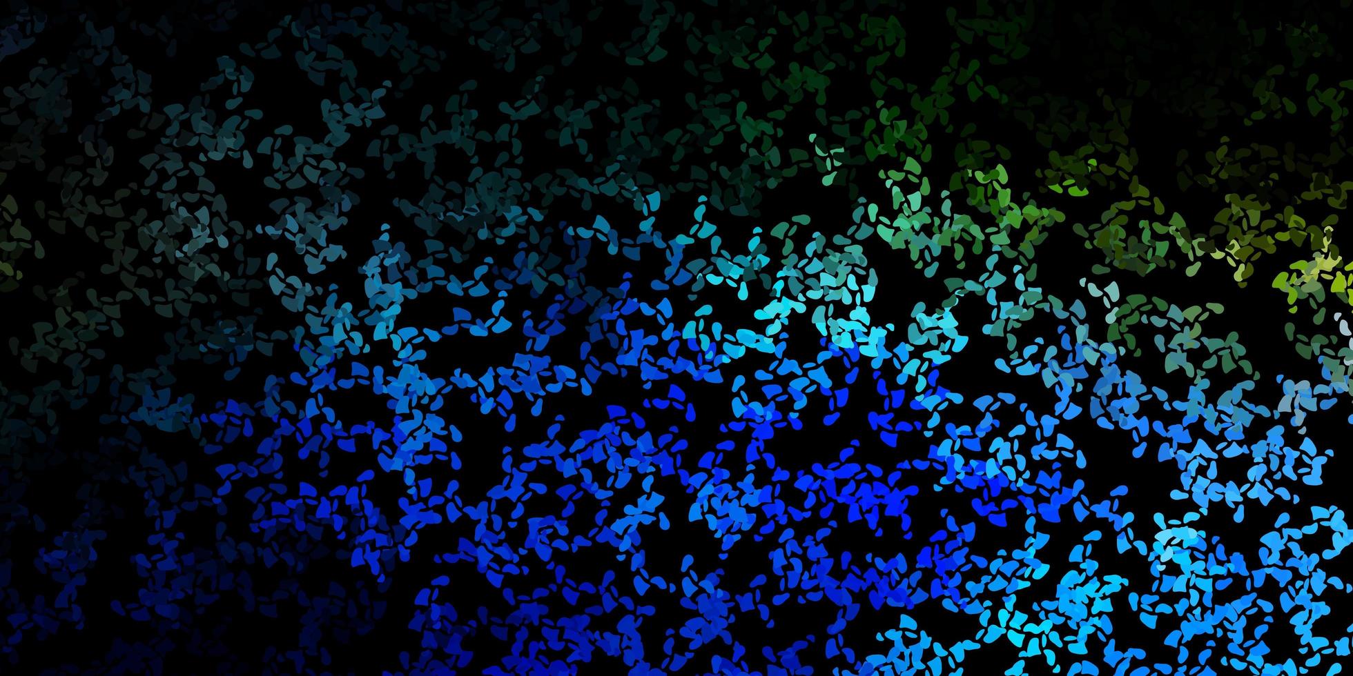 Dark blue, green vector pattern with abstract shapes.
