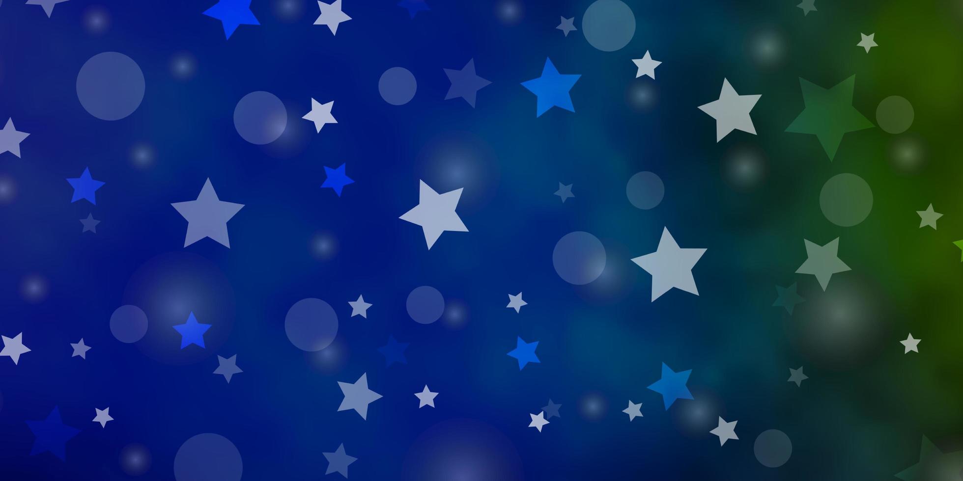 Light Blue, Green vector texture with circles, stars.