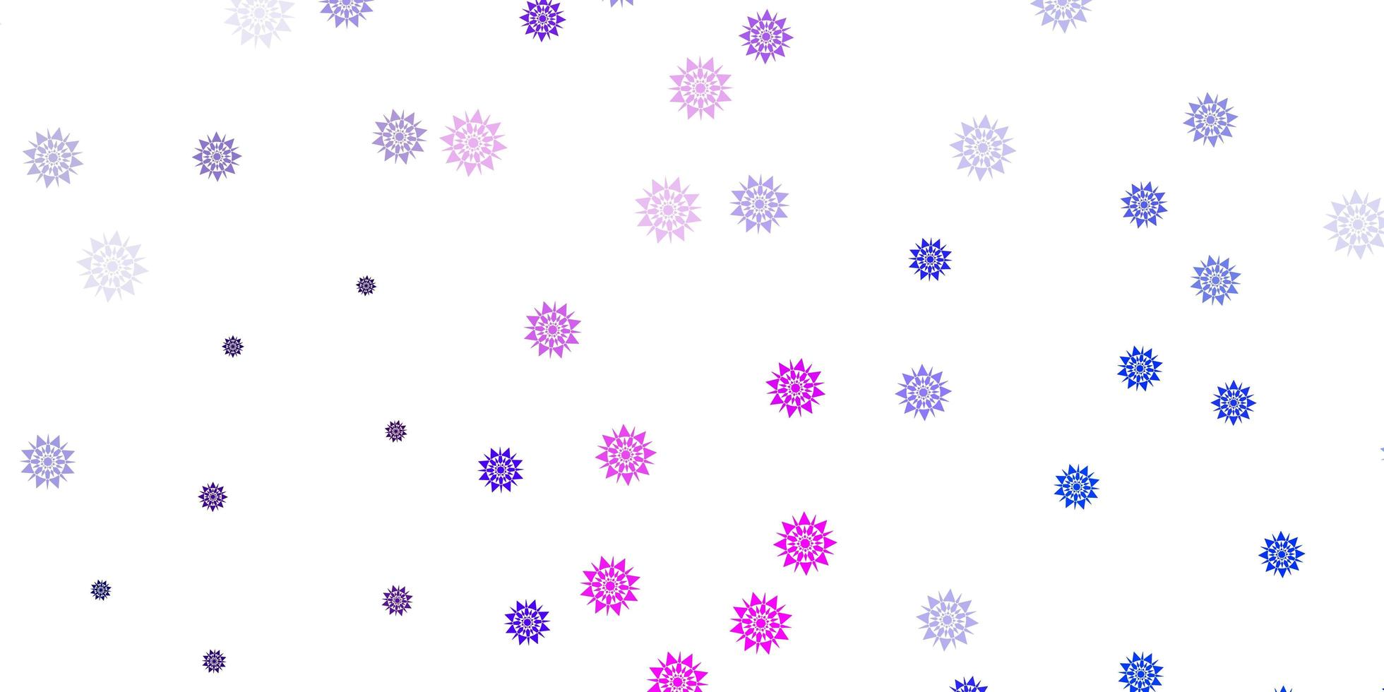 Light pink, blue vector template with ice snowflakes.