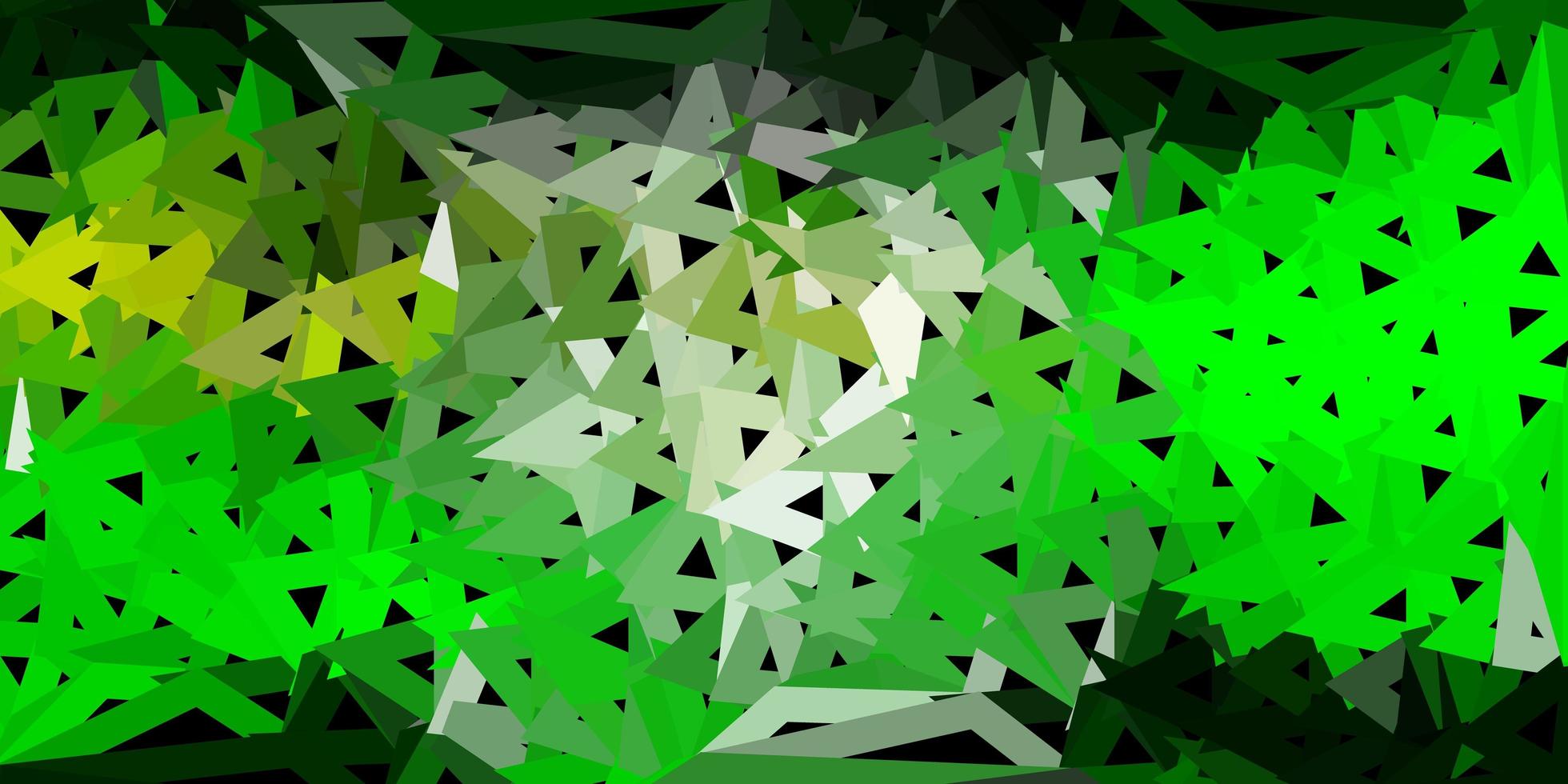 Light green, yellow vector triangle mosaic pattern.