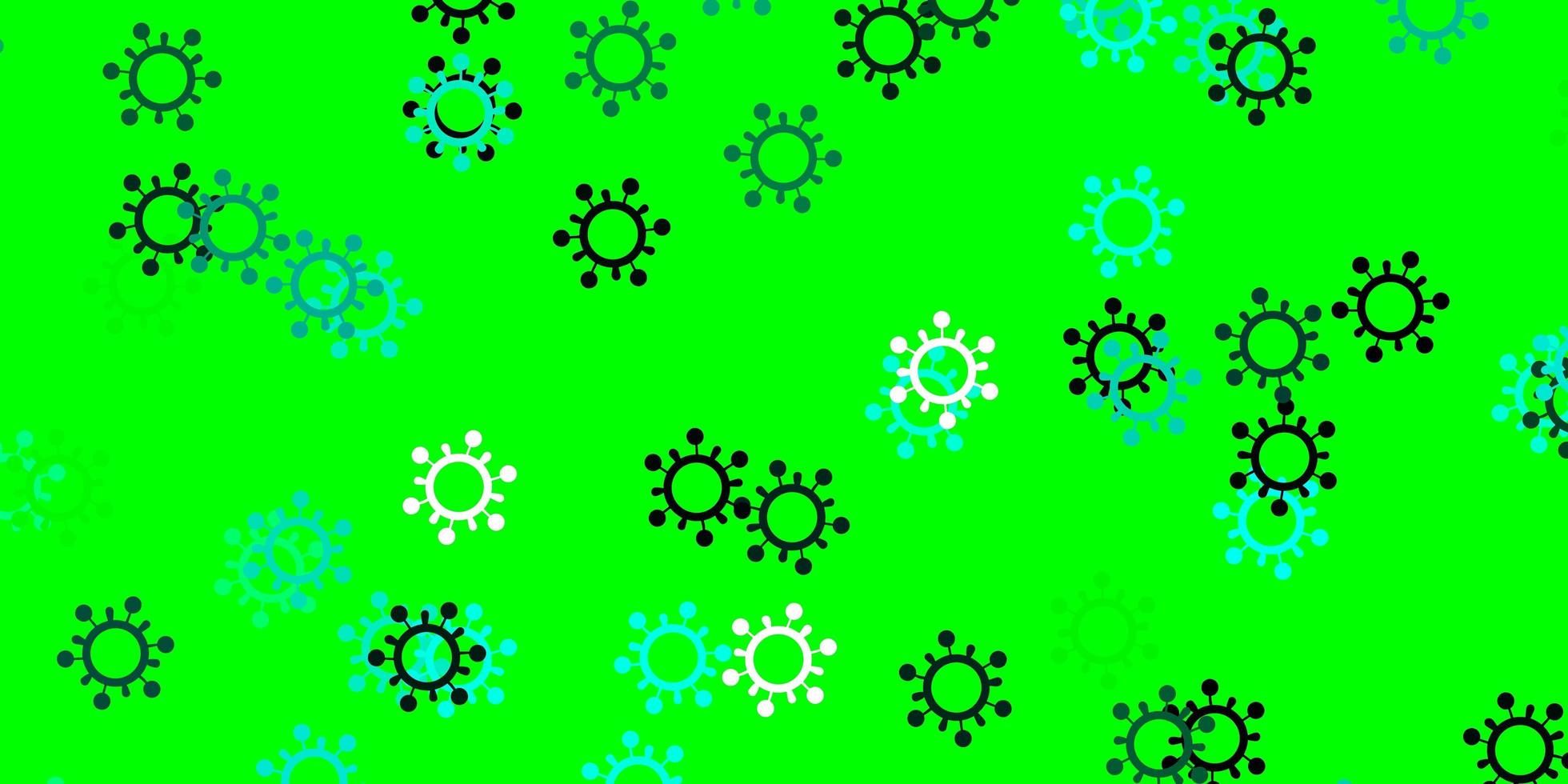patrón de vector verde claro con elementos de coronavirus