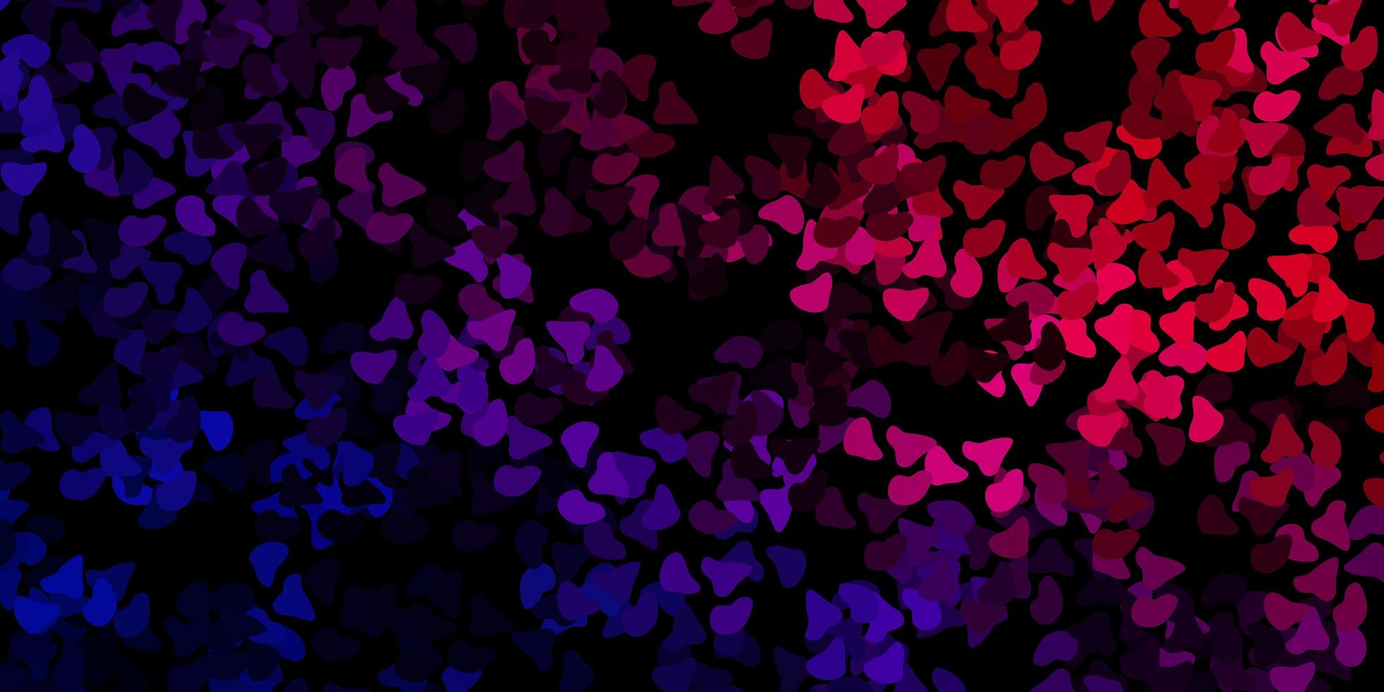 Dark purple, pink vector backdrop with chaotic shapes.