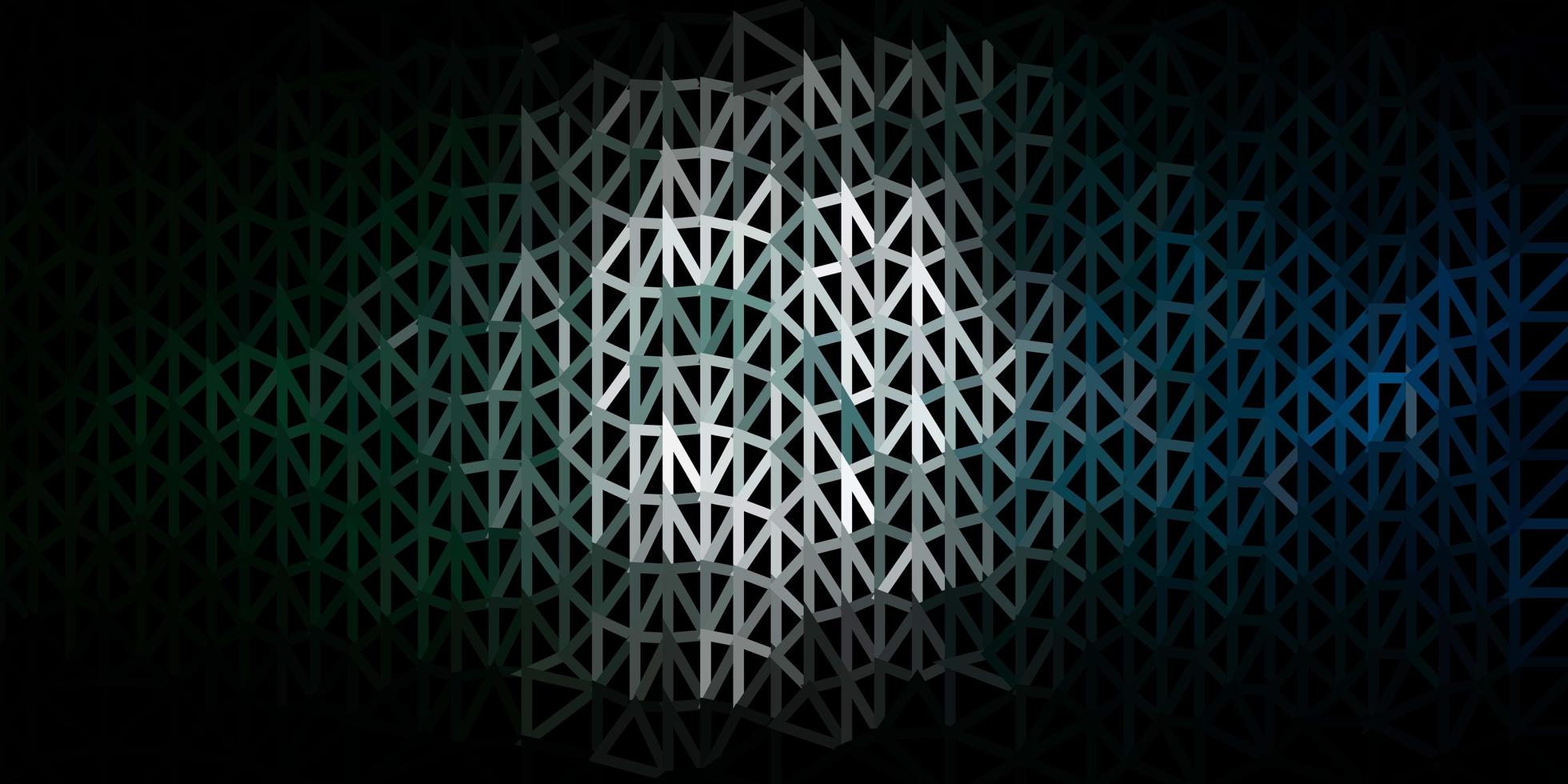 Dark green vector triangle mosaic background.