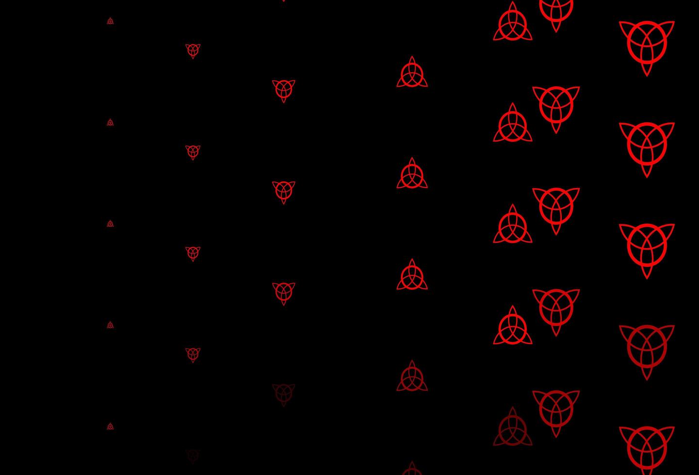 textura de vector rojo oscuro con símbolos religiosos.