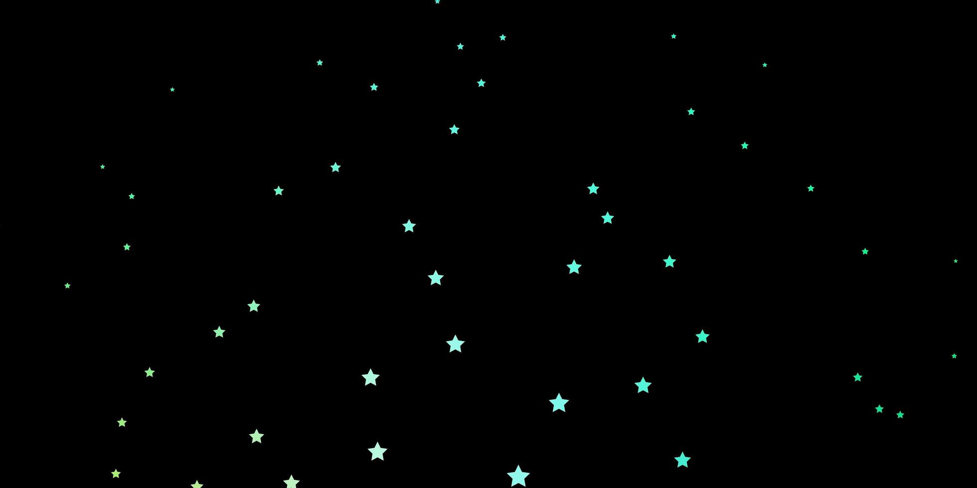 plantilla de vector verde oscuro con estrellas de neón.