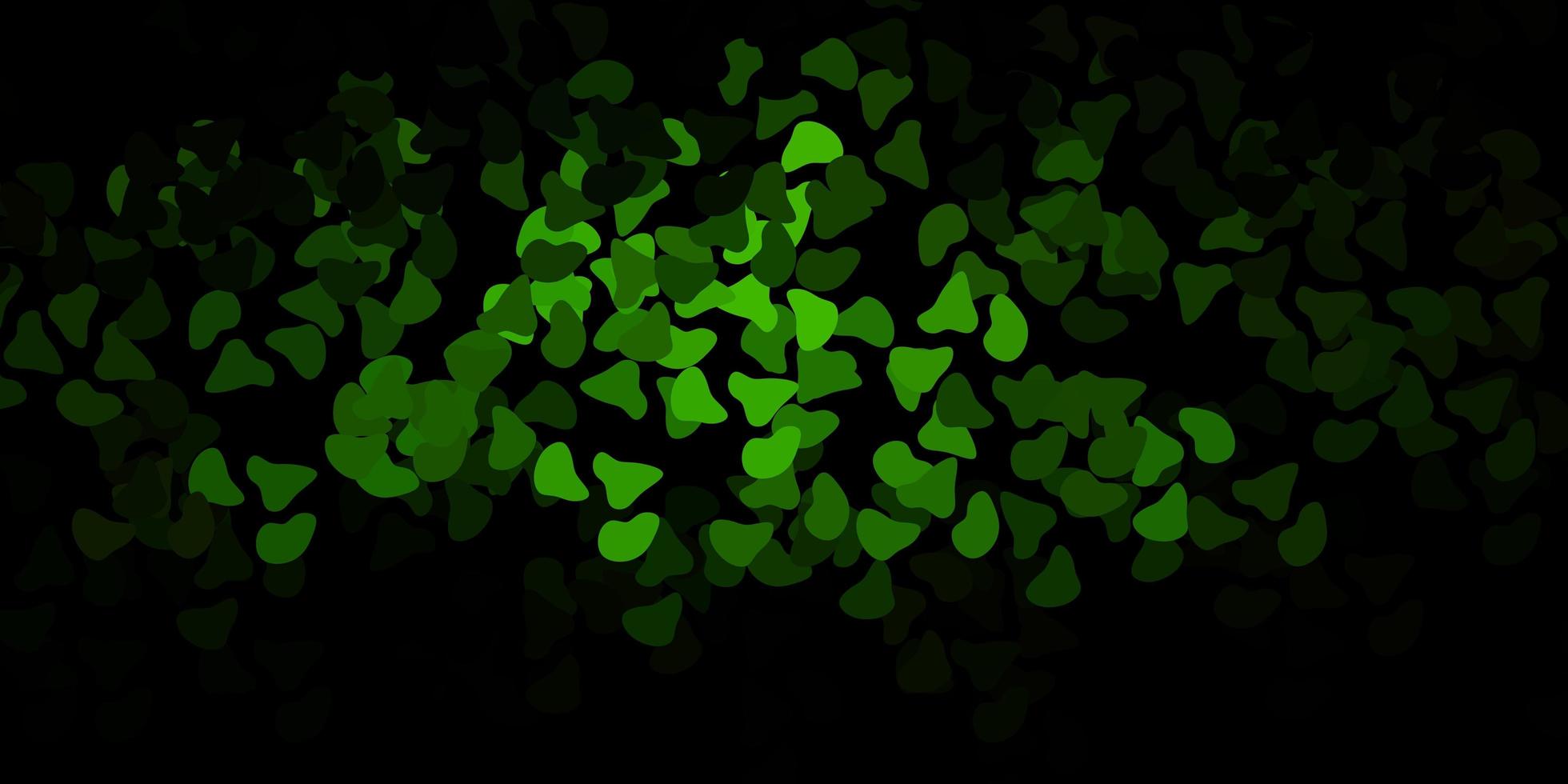 Dark green vector background with random forms.