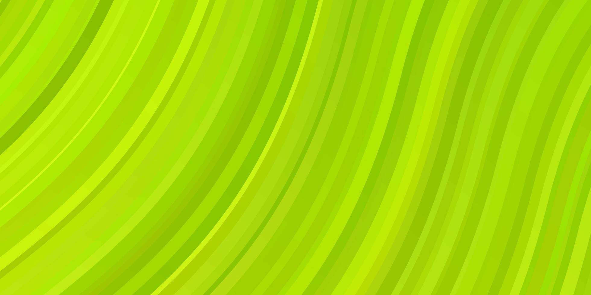 Fondo de vector verde claro, amarillo con líneas curvas.