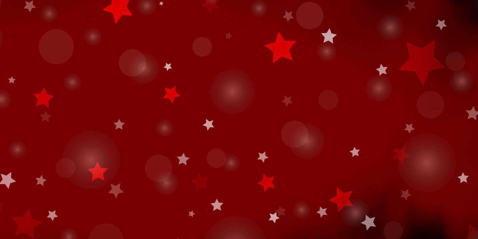 Light Orange vector background with circles, stars.