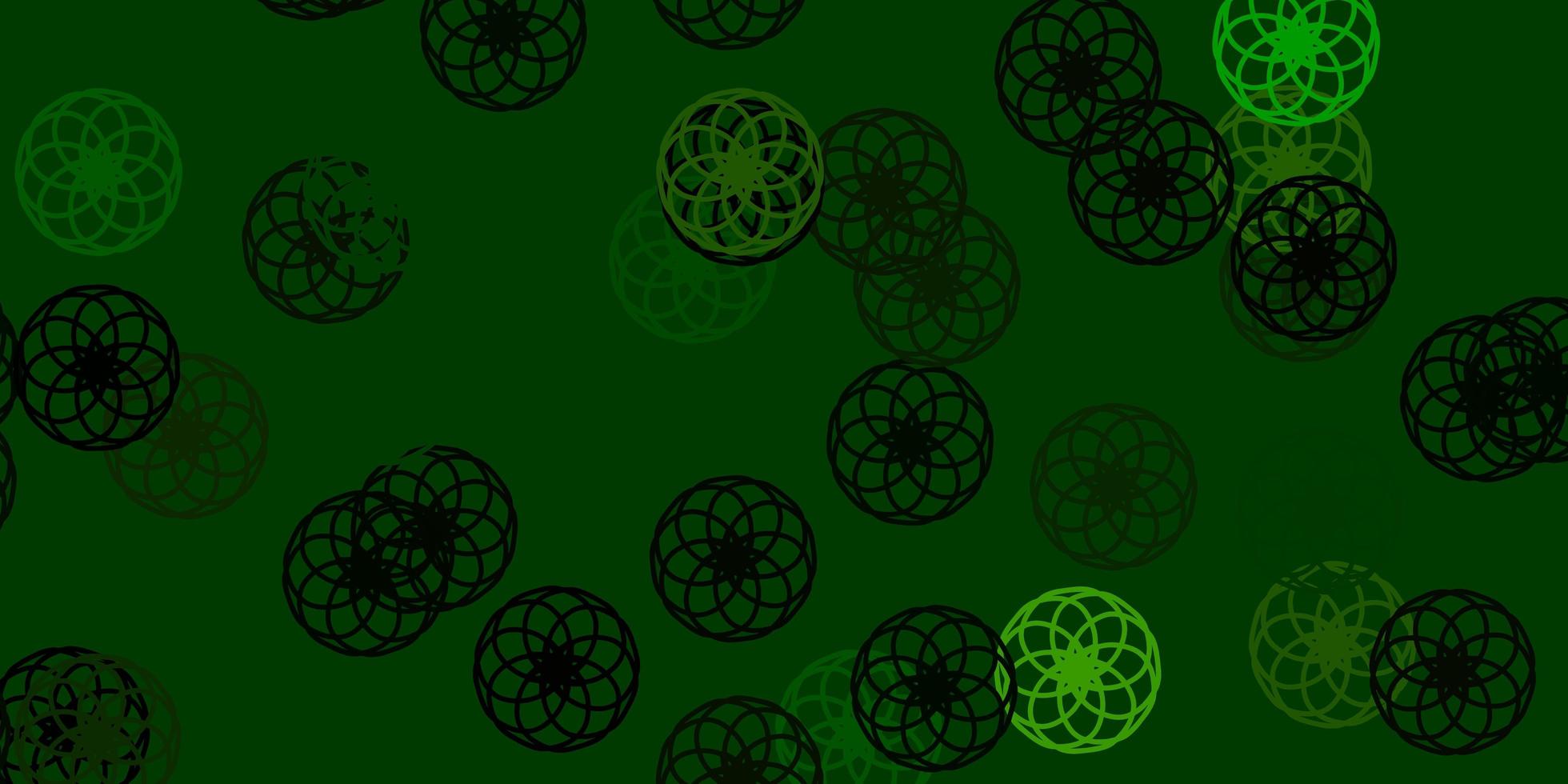patrón de vector verde claro con esferas