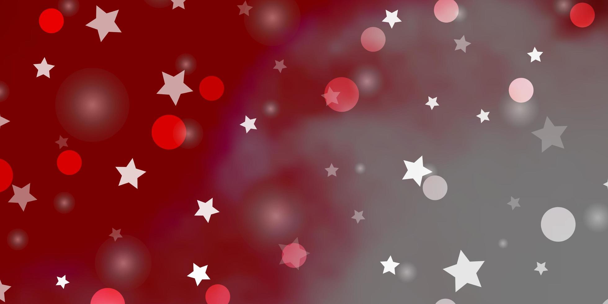 diseño de vector rojo claro con círculos, estrellas.