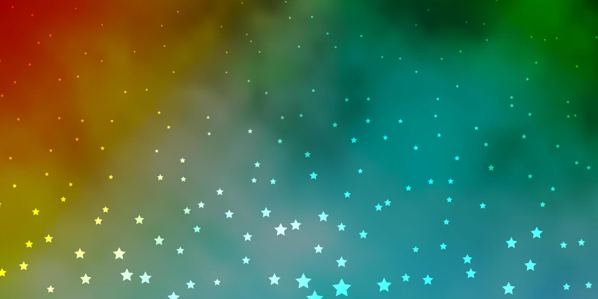 Dark Blue, Yellow vector texture with beautiful stars.