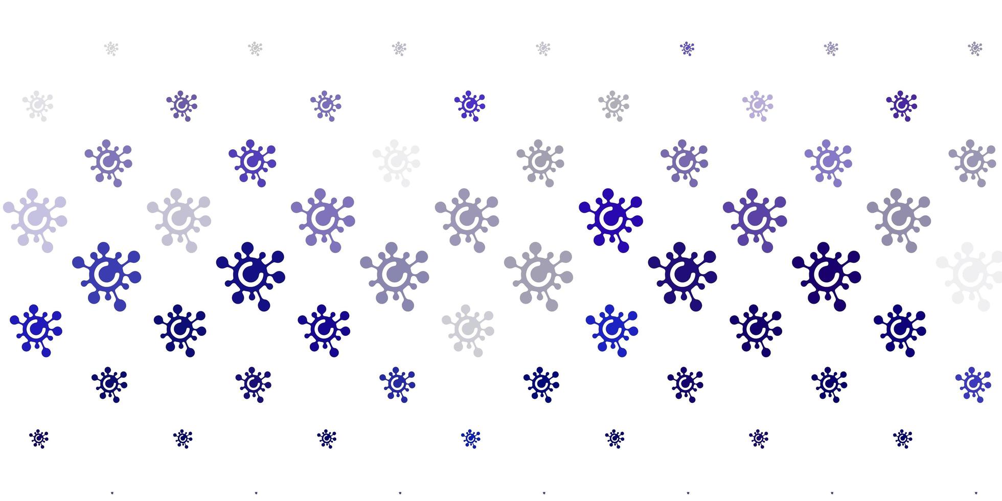Light Purple vector background with covid-19 symbols
