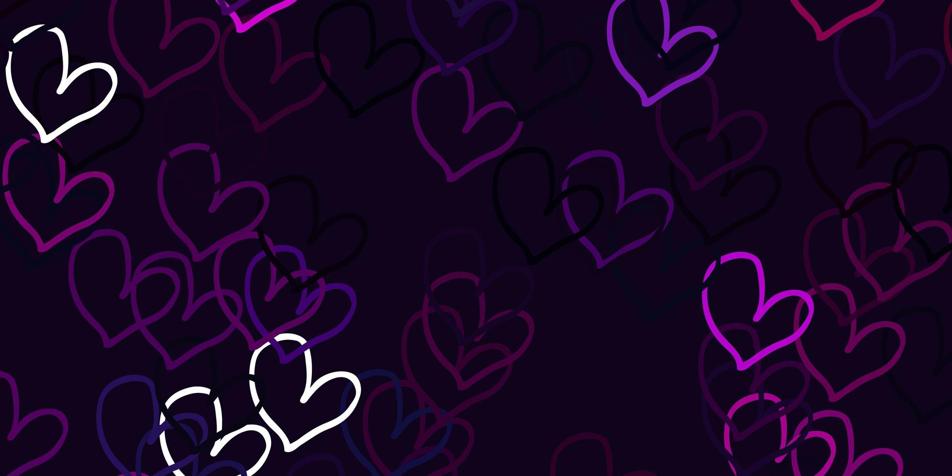 Fondo de vector rosa claro con corazones.