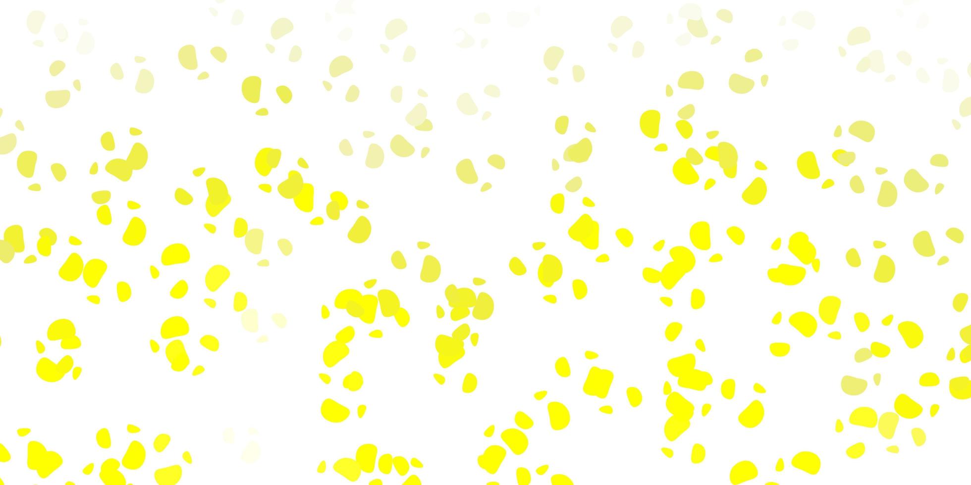 textura de vector amarillo claro con formas de memphis.