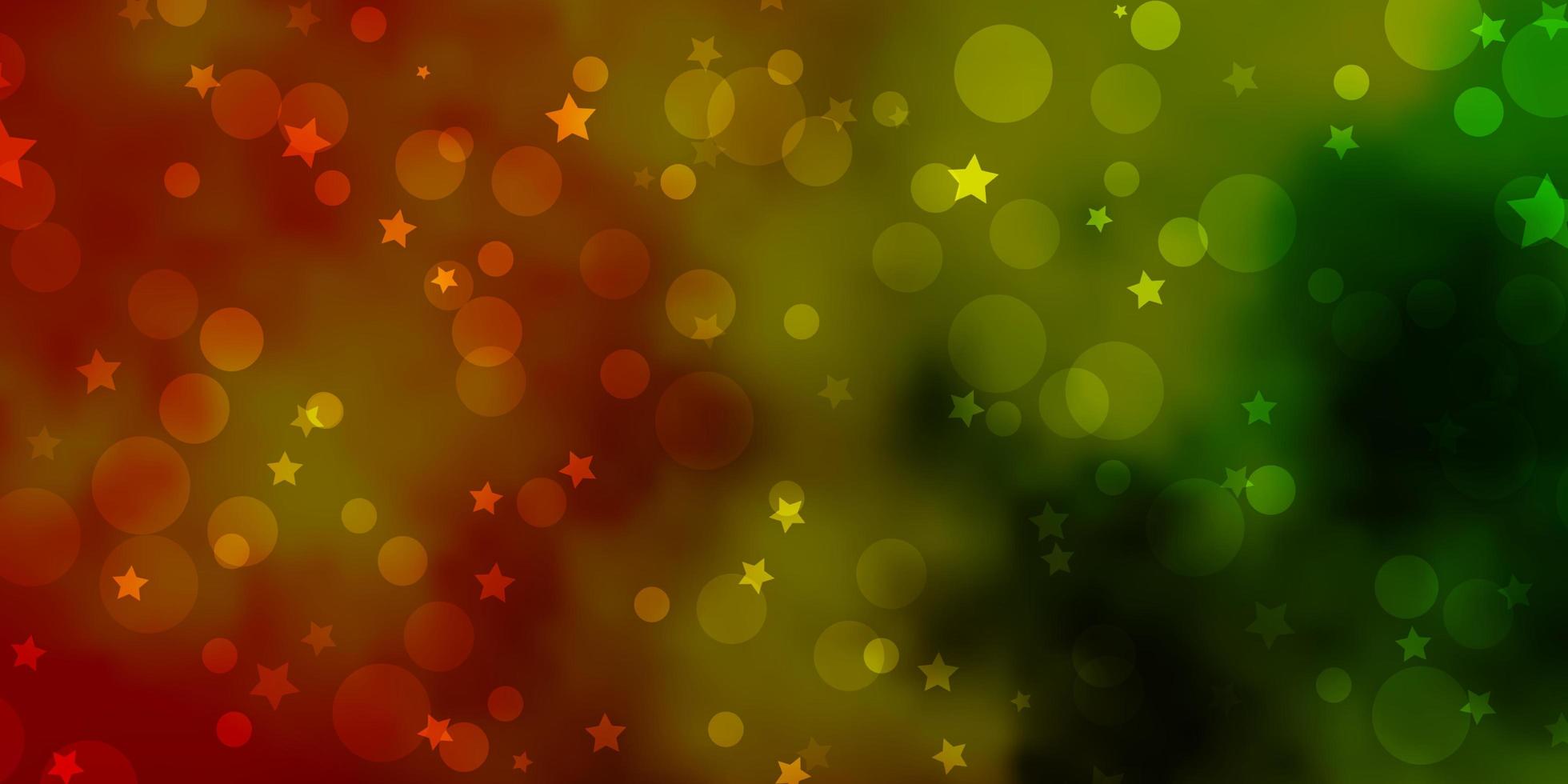 Light Green, Yellow vector texture with circles, stars.