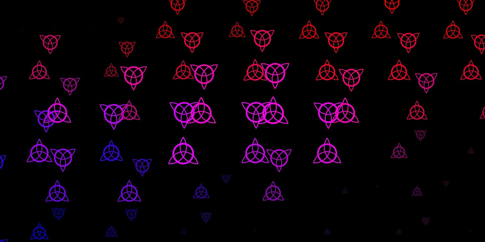 Dark Pink, Red vector template with esoteric signs.
