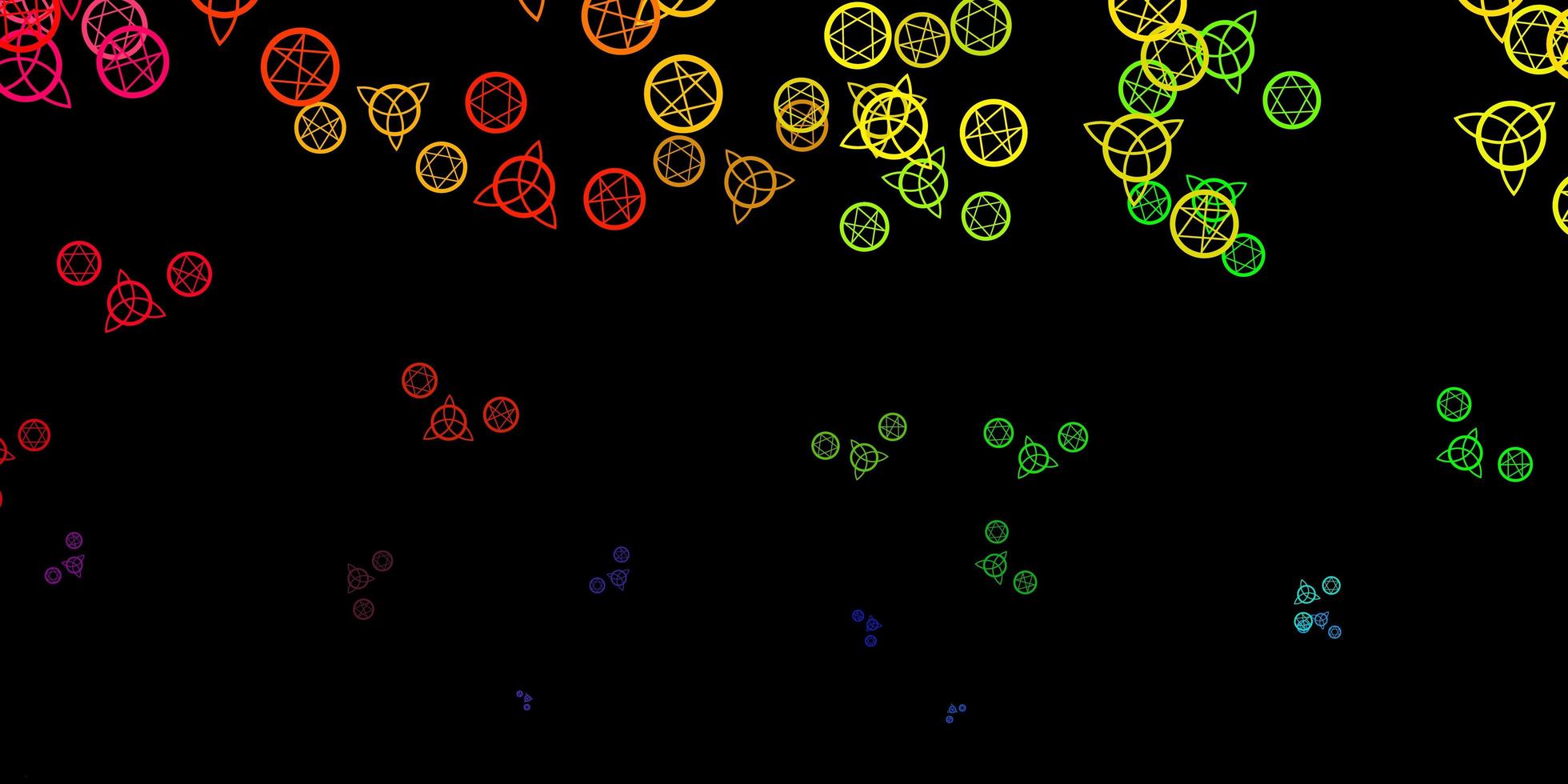 Textura de vector multicolor oscuro con símbolos religiosos.