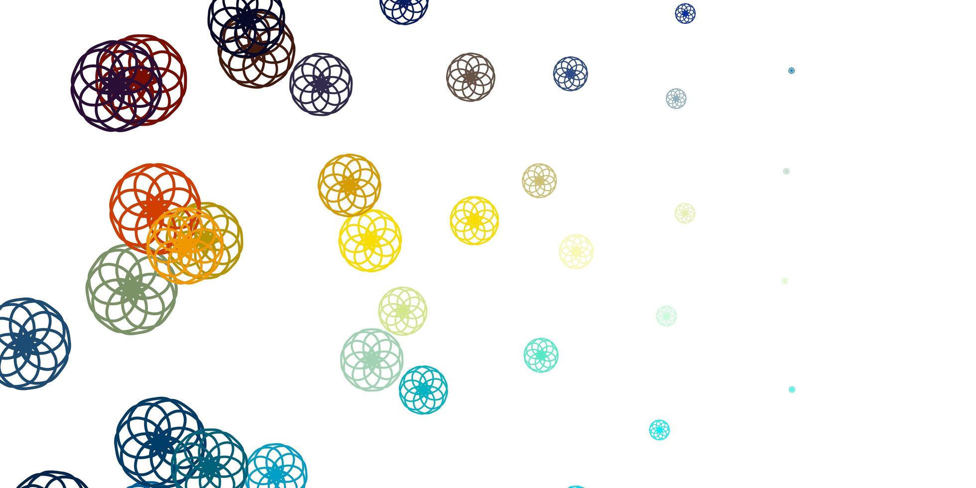 Light Blue, Yellow vector background with bubbles.