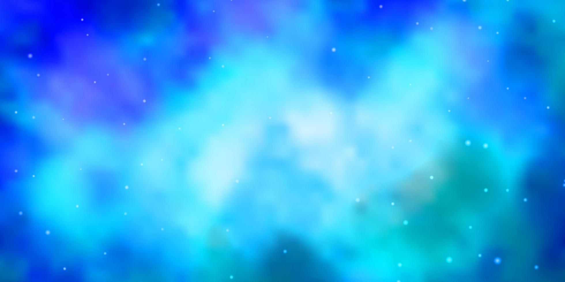 Light BLUE vector background with small and big stars.