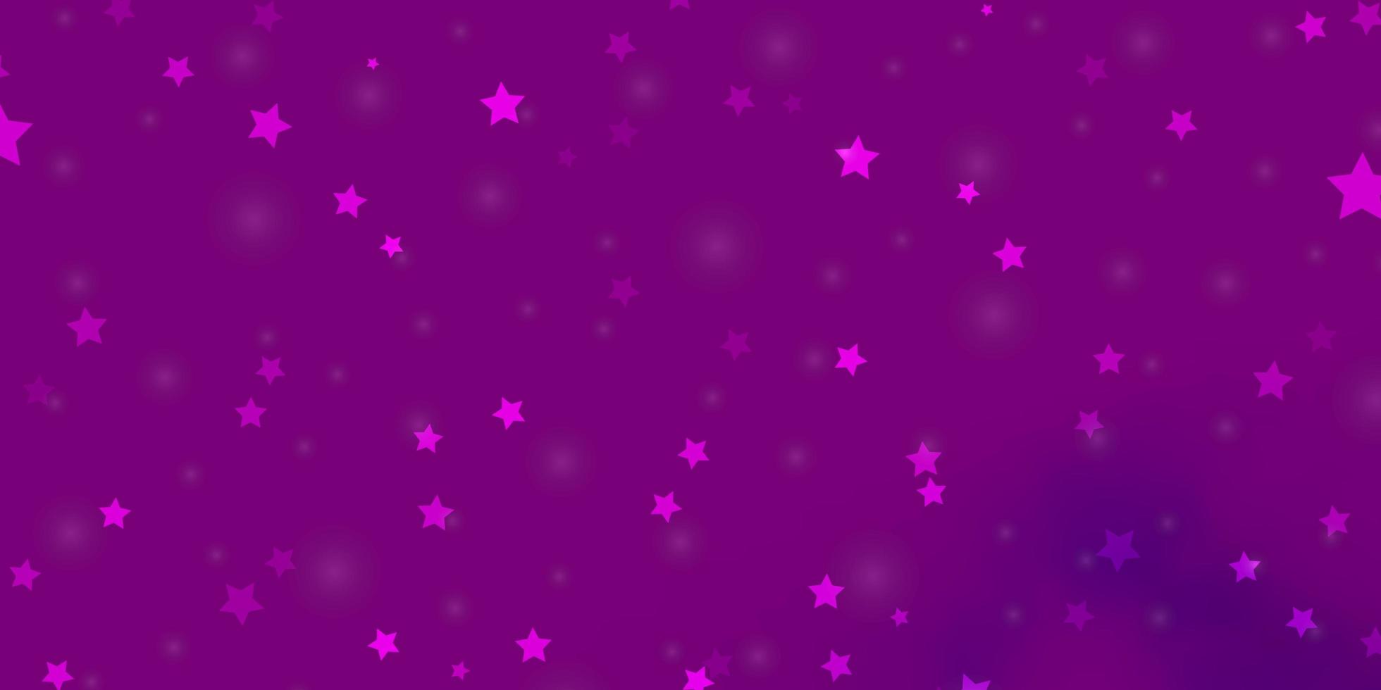 plantilla de vector rosa claro con estrellas de neón.