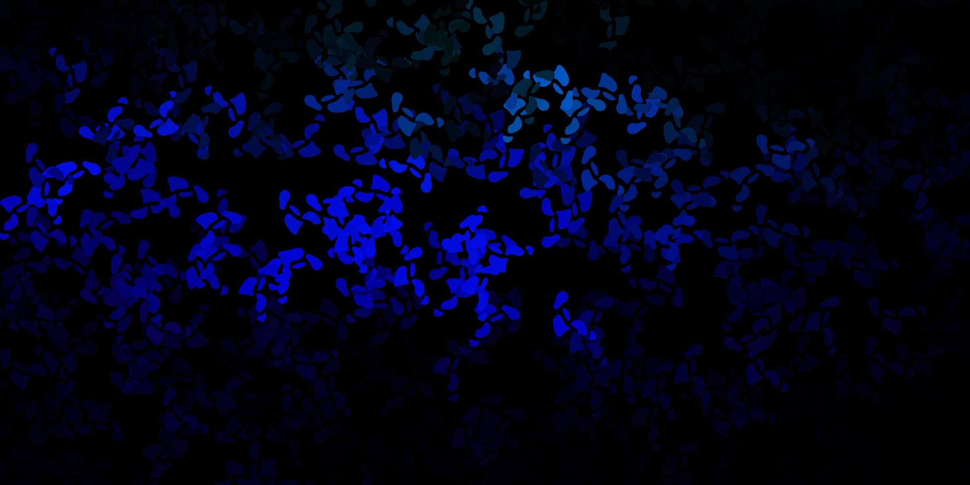 Dark blue, green vector texture with memphis shapes.