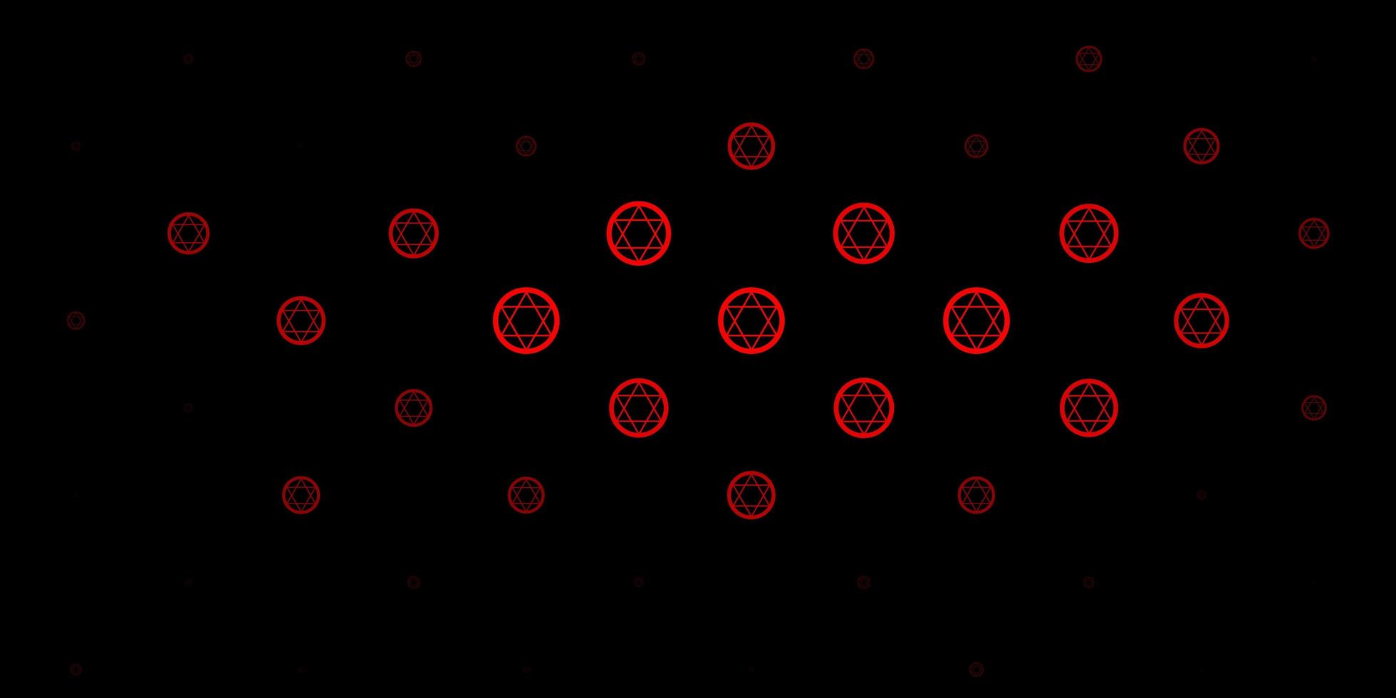 Dark Red vector texture with religion symbols.