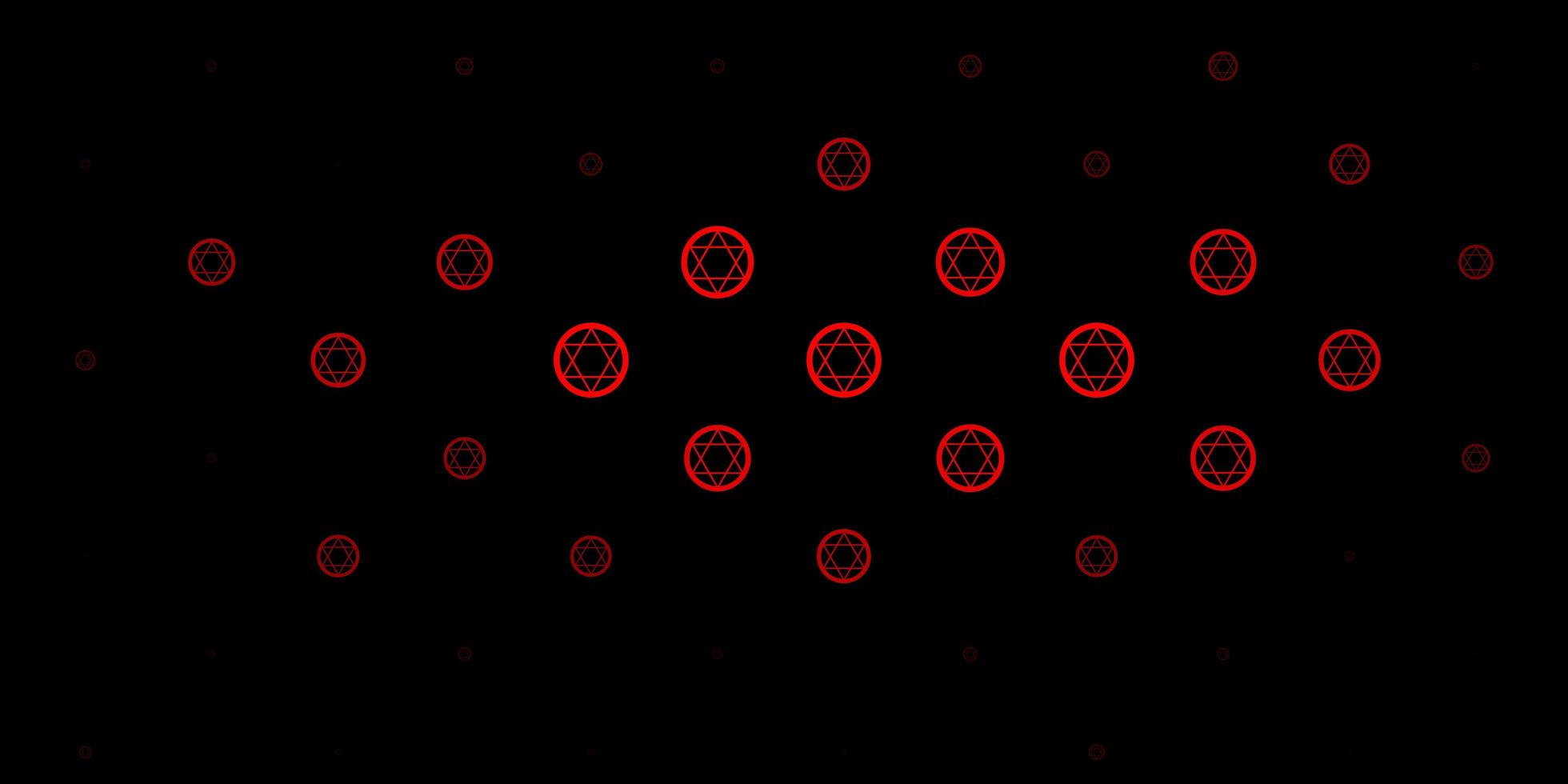 textura de vector rojo oscuro con símbolos religiosos.