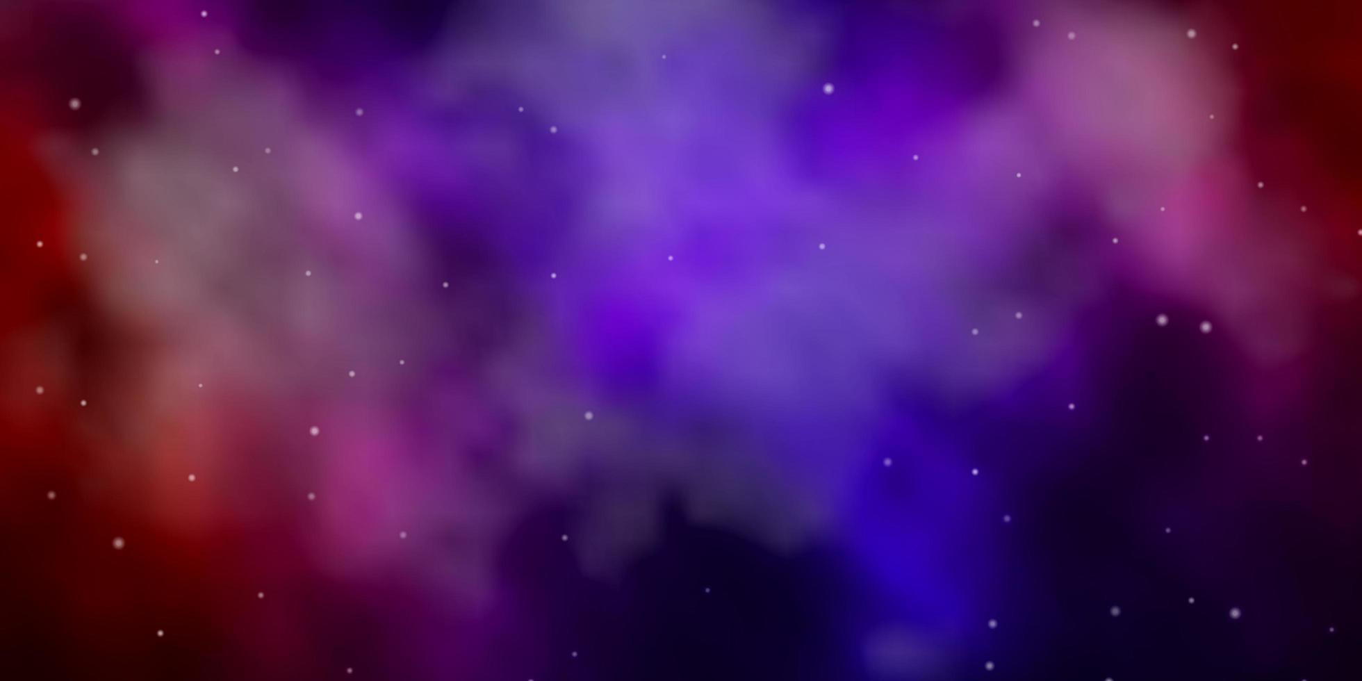 Dark Blue, Red vector background with small and big stars.