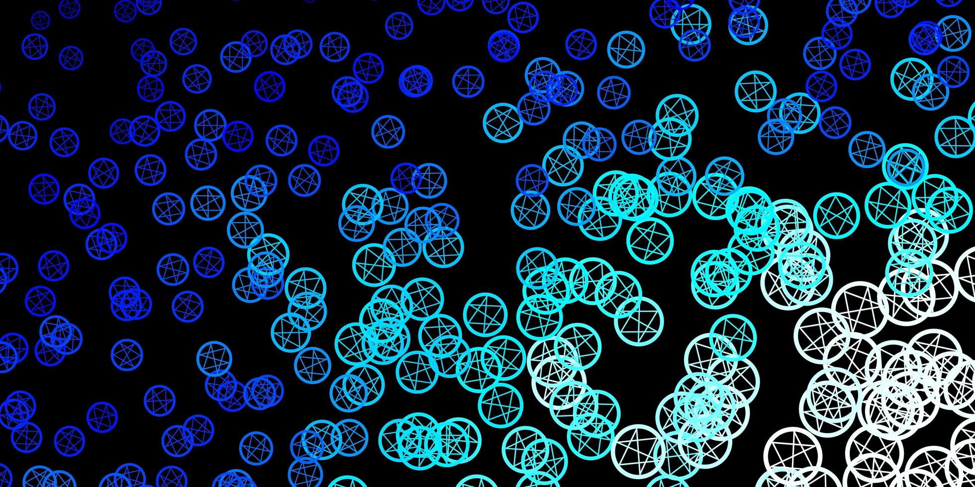 Dark BLUE vector template with esoteric signs.