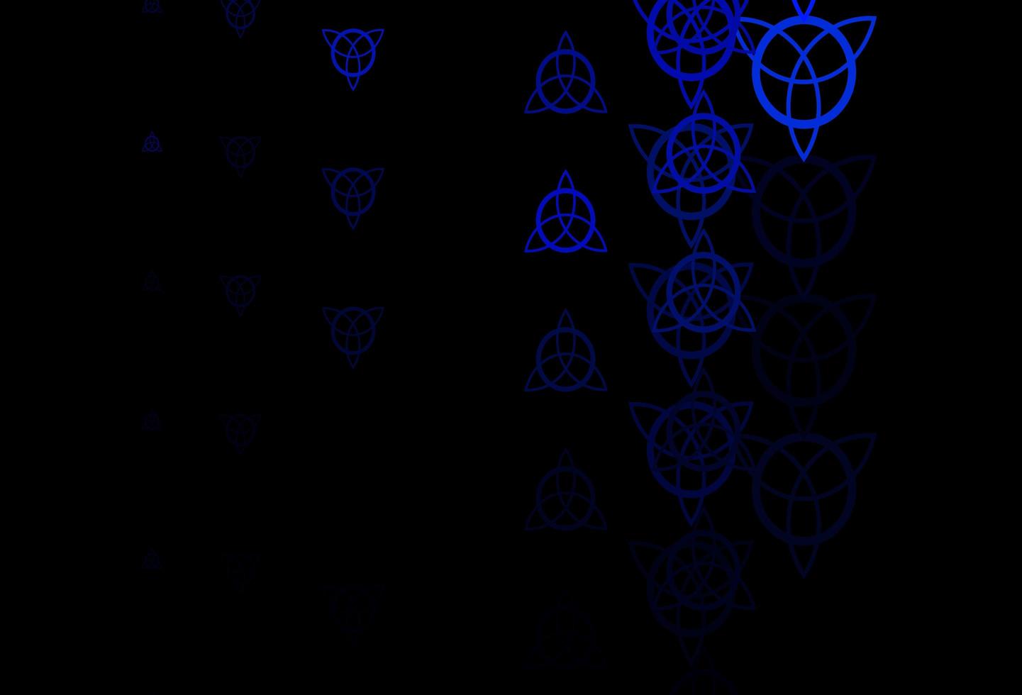 Fondo de vector azul oscuro con símbolos ocultos.