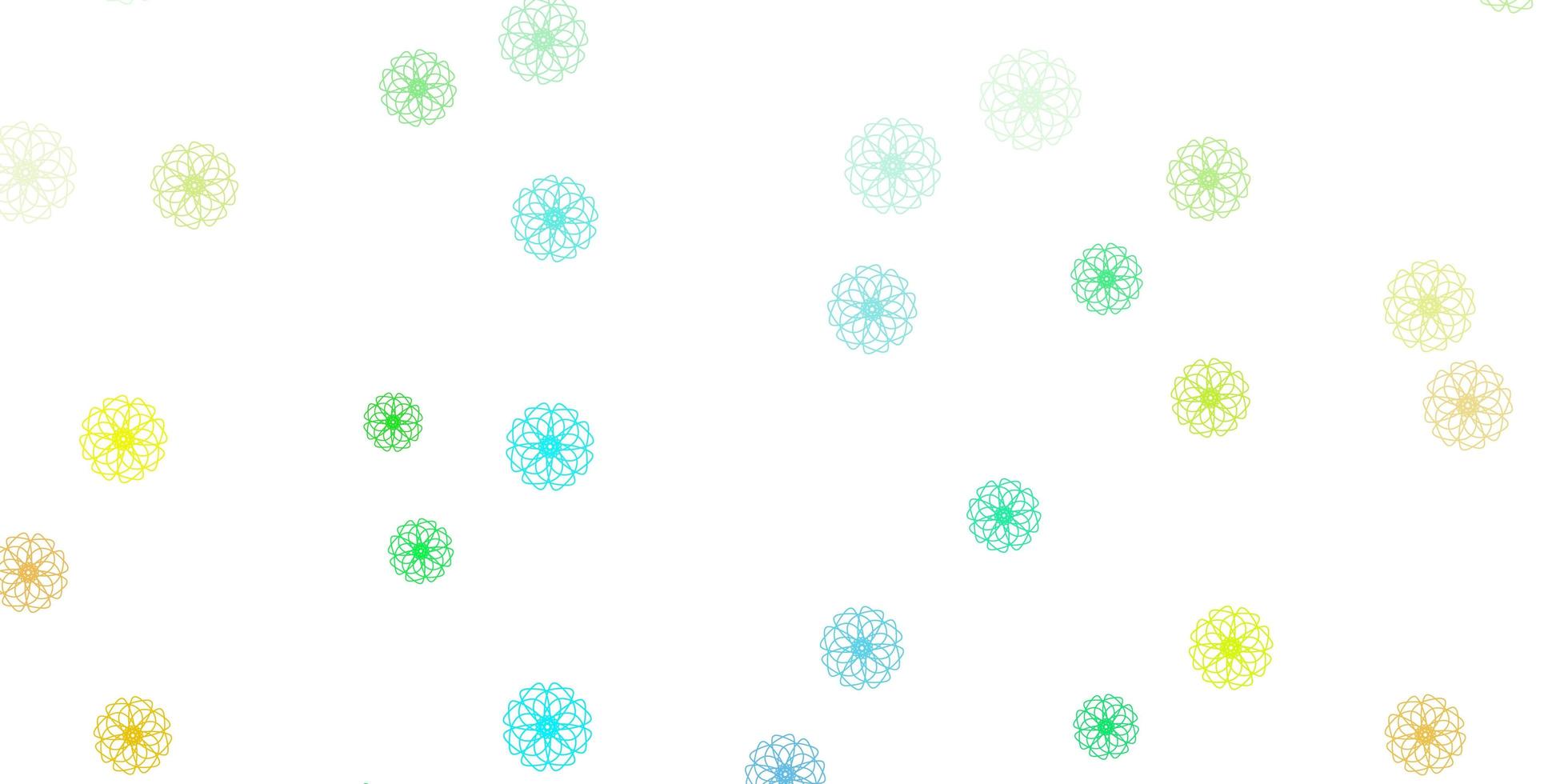 Light blue, yellow vector natural artwork with flowers.