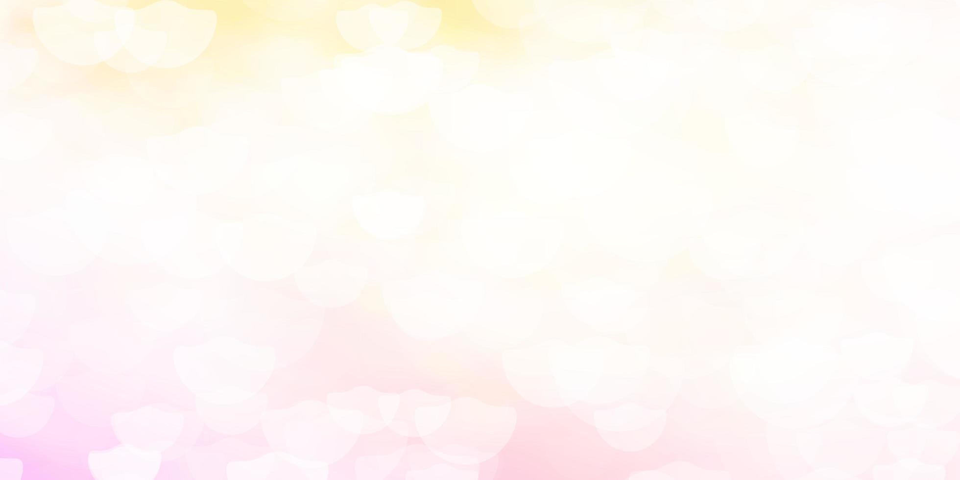 Light Pink, Yellow vector layout with circles.