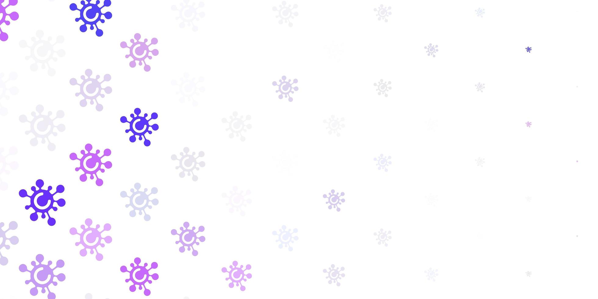 Light Purple vector background with covid-19 symbols